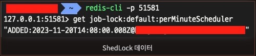 redis์ ์ ์ฅ๋ shedlock ์ ๋ณด