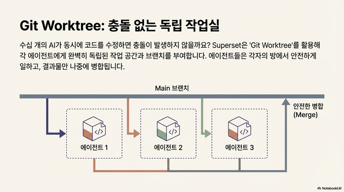 Git Worktree โ ๊ฐ ์์ด์ ํธ์๊ฒ ๋
๋ฆฝ ์์
๊ณต๊ฐ๊ณผ ๋ธ๋์น๋ฅผ ๋ถ์ฌํด ์ถฉ๋ ์๋ ๋ณ๋ ฌ ์์
๊ฐ๋ฅ