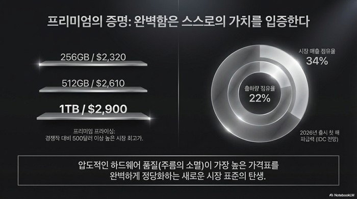 접이식 iPhone 가격 — 256GB ,320, 시장 점유율 22%