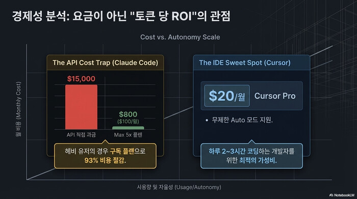 Claude Code vs Cursor 요금 경제성 분석 — API 과금 vs 구독 플랜