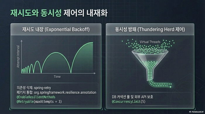 Spring Boot 4 재시도와 동시성 제어 내재화 - Exponential Backoff와 Thundering Herd 방어