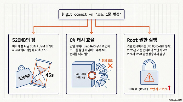 Spring Boot Docker 이미지 최적화가 필요한 이유를 보여주는 빌드 크기 비교